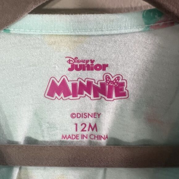 Disney Baby Girls Fit&Flare Dress, Light Blue w Minnie Mouse Cherry Pattern, 12M - Picture 3 of 5